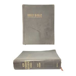 1951 Hertel Blue Ribbon Large Family Bible KJV Red Letters Reference Edition 11”